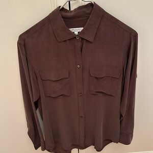 Equipment brown suede blouse